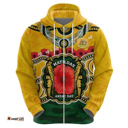 matildas anzac day 2024 hoodie australian army we will remember them aboriginal art
