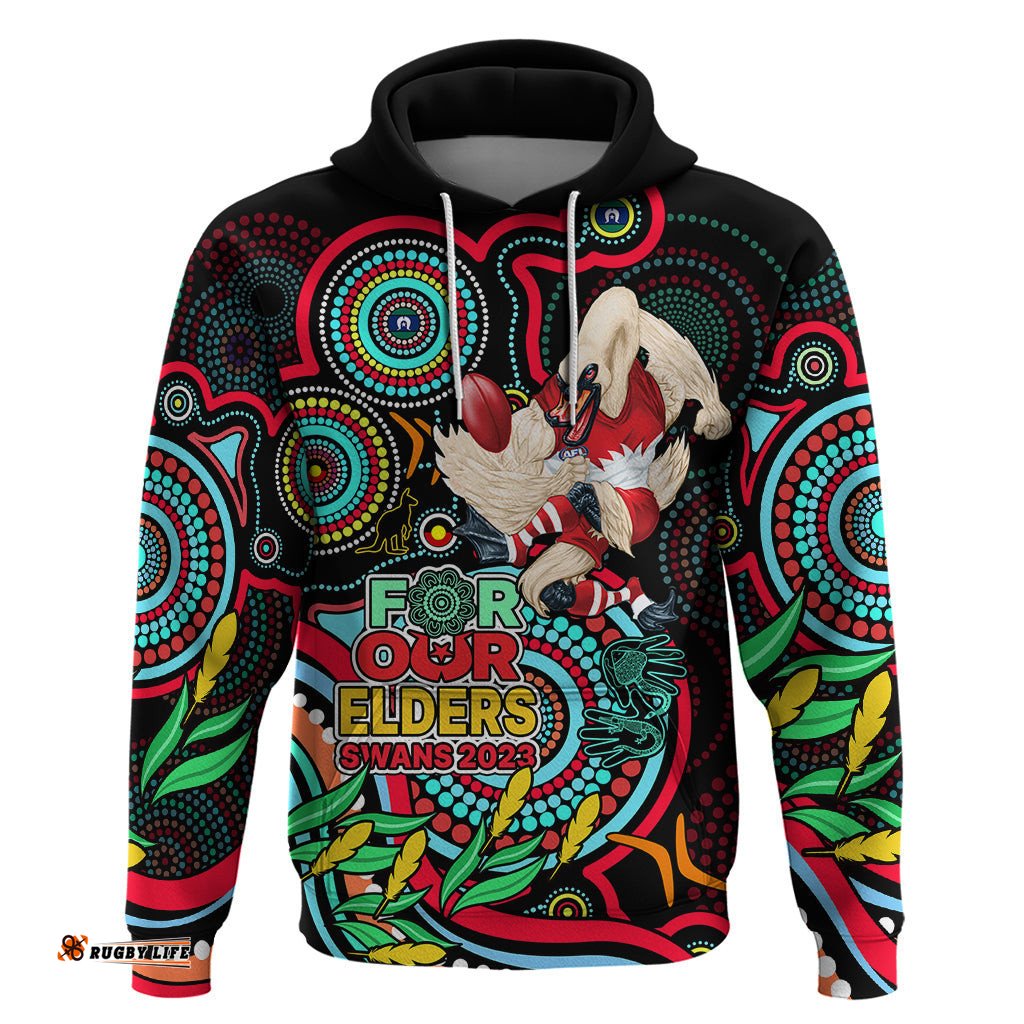 custom swans football aboriginal art hoodie naidoc indigenous tribal