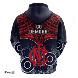 melbourne football hoodie go demons aboriginal mix polynesian pattern