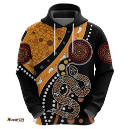 aboriginal snake pattern dot art hoodie ts04