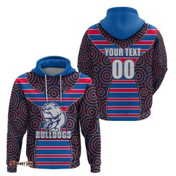 afl bulldogs hoodie mix dot aboriginal