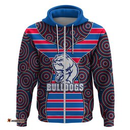 afl bulldogs hoodie mix dot aboriginal