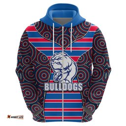 afl bulldogs hoodie mix dot aboriginal