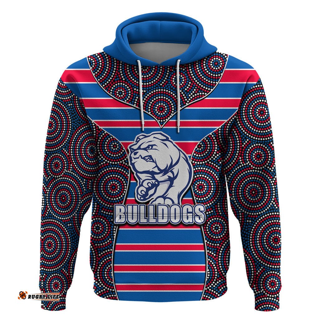 afl bulldogs hoodie mix dot aboriginal