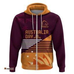 nrl broncos australia day custom hoodie sydney opera house style