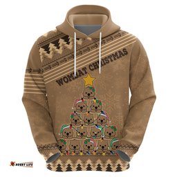 wombat christmas tree hoodie australia merry xmas simple style