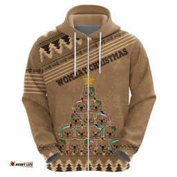 wombat christmas tree hoodie australia merry xmas simple style