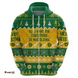 personalised australia soccer christmas hoodie all i want for xmas is matildas