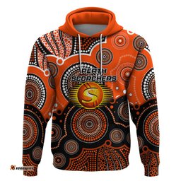custom text and number perth scorchers bbl hoodie aboriginal patterns