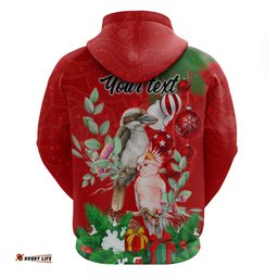 personalised kookaburra lover hoodie australia merry christmas aboriginal red style