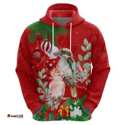 personalised kookaburra lover hoodie australia merry christmas aboriginal red style