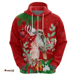 personalised kookaburra lover hoodie australia merry christmas aboriginal red style