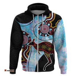australia opal hoodie aussie kangaroo aboriginal art