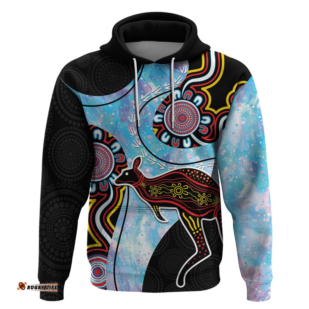 australia opal hoodie aussie kangaroo aboriginal art