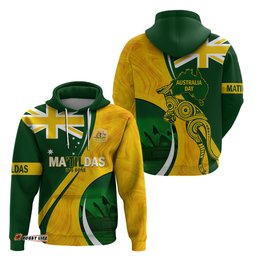 matildas soccer hoodie 2024 happy australia day kangaroo aussie proud national color