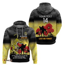 custom richmond football anzac hoodie gallipoli camouflage with poppies