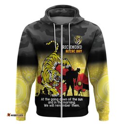 custom richmond football anzac hoodie gallipoli camouflage with poppies