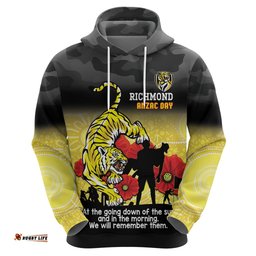 custom richmond football anzac hoodie gallipoli camouflage with poppies