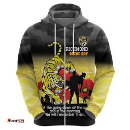 custom richmond football anzac hoodie gallipoli camouflage with poppies