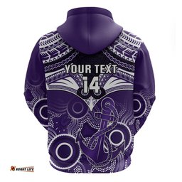 personalised dockers football hoodie fremantle aboriginal mix polynesian pattern