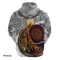aboriginal kangaroo pattern dot art hoodie ts04