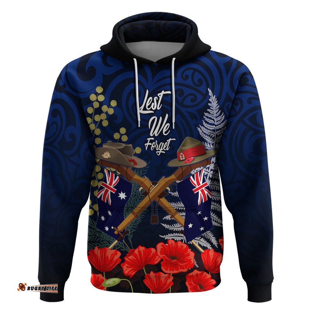 anzac day aussie mix maori in memories hoodie