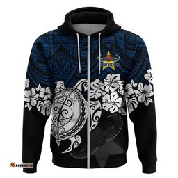 custom cowboys rugby hoodie hibiscus and turtle with polynesian pattern