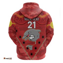custom dolphins rugby anzac hoodie aboriginal and army patterns