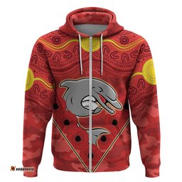custom dolphins rugby anzac hoodie aboriginal and army patterns
