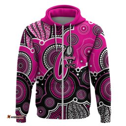 custom text and number sixers bbl hoodie aboriginal patterns pink version
