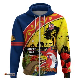 roosters anzac day hoodie rosemary starring night style