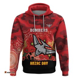 custom essendon football anzac hoodie gallipoli camouflage with poppies