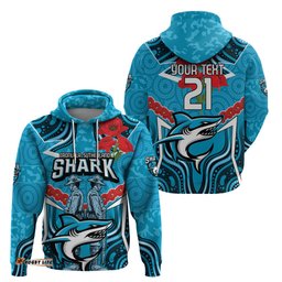 custom sharks rugby anzac hoodie gallipoli soldier with aboriginal art