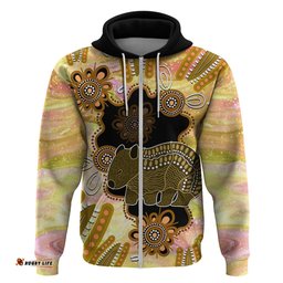 australia opal wombat hoodie aussie aboriginal art