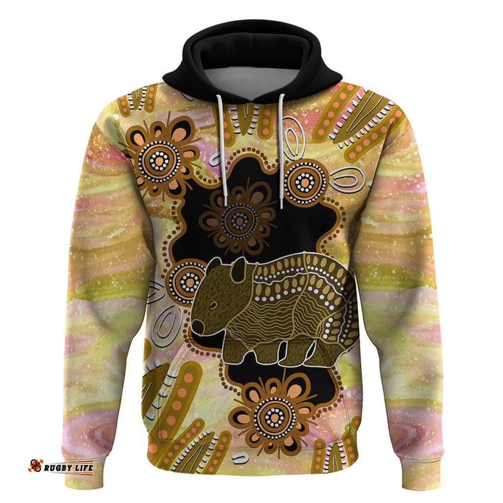 australia opal wombat hoodie aussie aboriginal art