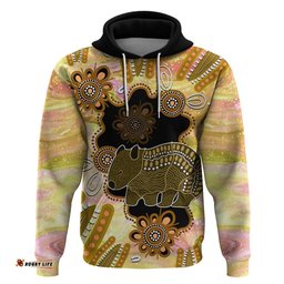 australia opal wombat hoodie aussie aboriginal art