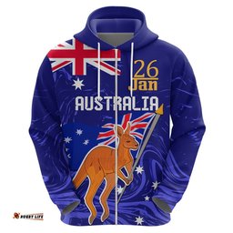 proud to be australia day hoodie kangaroo with flag color