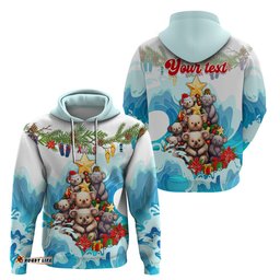 personalised australia koala christmas hoodie merry and bright breaking wave