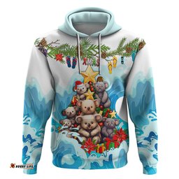 personalised australia koala christmas hoodie merry and bright breaking wave