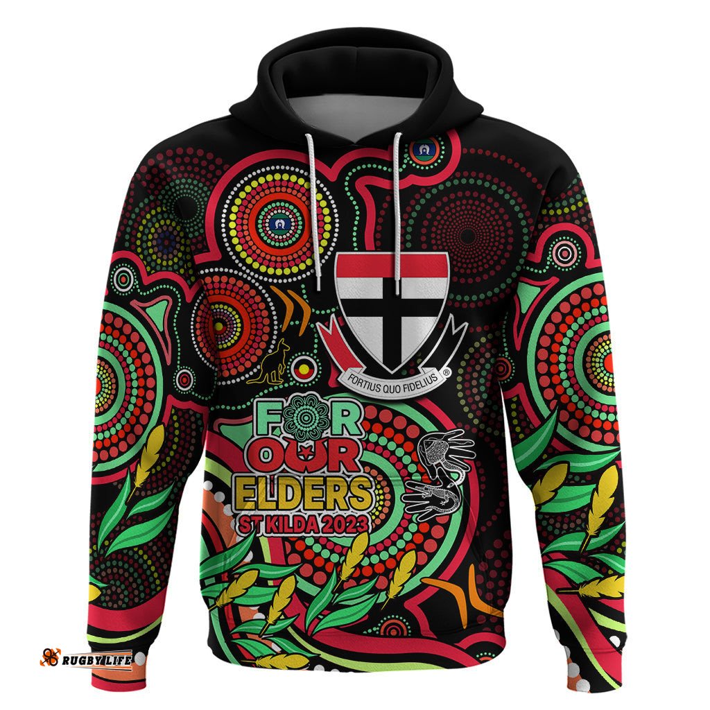 custom st kilda football aboriginal art hoodie naidoc indigenous tribal
