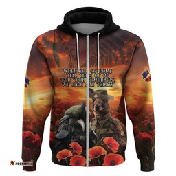 kangaroo and kiwi soldier anzac hoodie the last war memorial