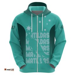 australia soccer matildas custom hoodie turquoise basic gradient