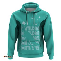 australia soccer matildas custom hoodie turquoise basic gradient