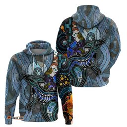 kangaroo aboriginal pattern dot art hoodie ts04