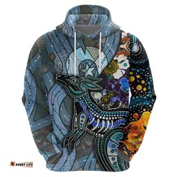 kangaroo aboriginal pattern dot art hoodie ts04