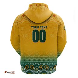 personalised australia matildas hoodie tillies aboriginal simple yellow dt02