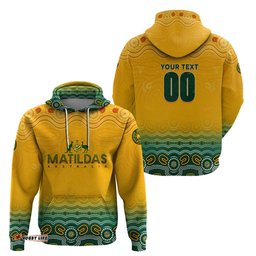 personalised australia matildas hoodie tillies aboriginal simple yellow dt02