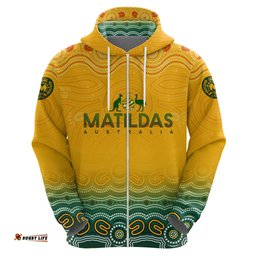personalised australia matildas hoodie tillies aboriginal simple yellow dt02