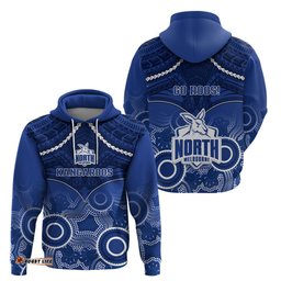 north melbourne football hoodie kangaroos aboriginal mix polynesian pattern