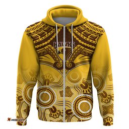 hawthorn football hoodie hawks aboriginal mix polynesian pattern